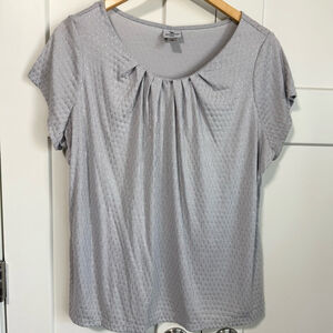 Worthington Woman Gray Textured Women's Top short sleeve size 1X